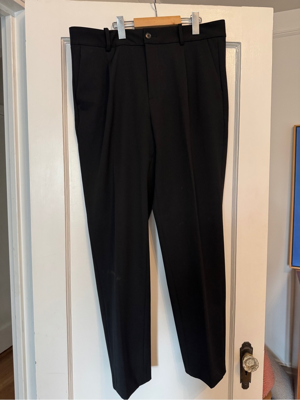 Men's Pleated Black Dress Pants - Classic Tailored Trousers